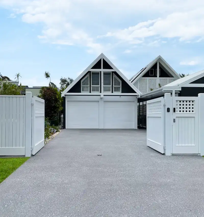 A driveway in Hobart that has been resurfaced